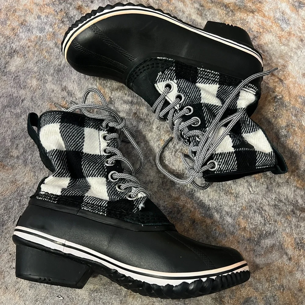 Sorel Slimpack 1964 Buffalo Check Duck Boot Size 7